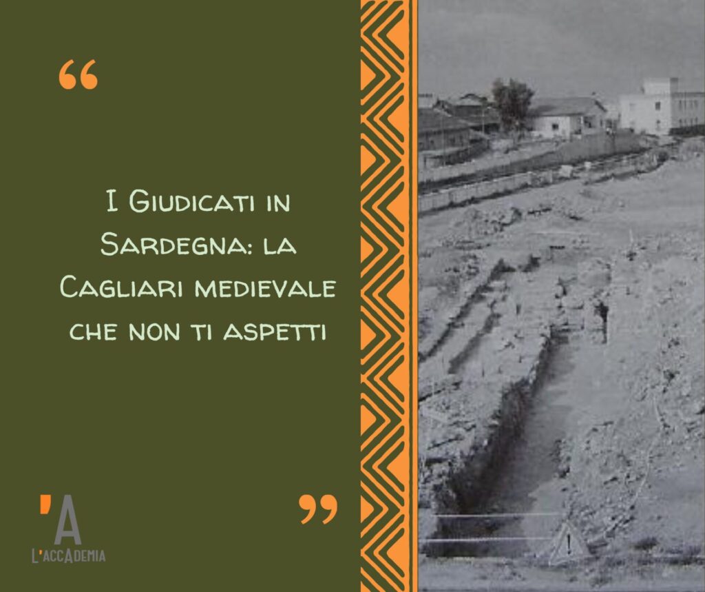 Veduta della laguna di Santa Gilla a Cagliari con la ricostruzione di Santa Igia medievale L'Accademia