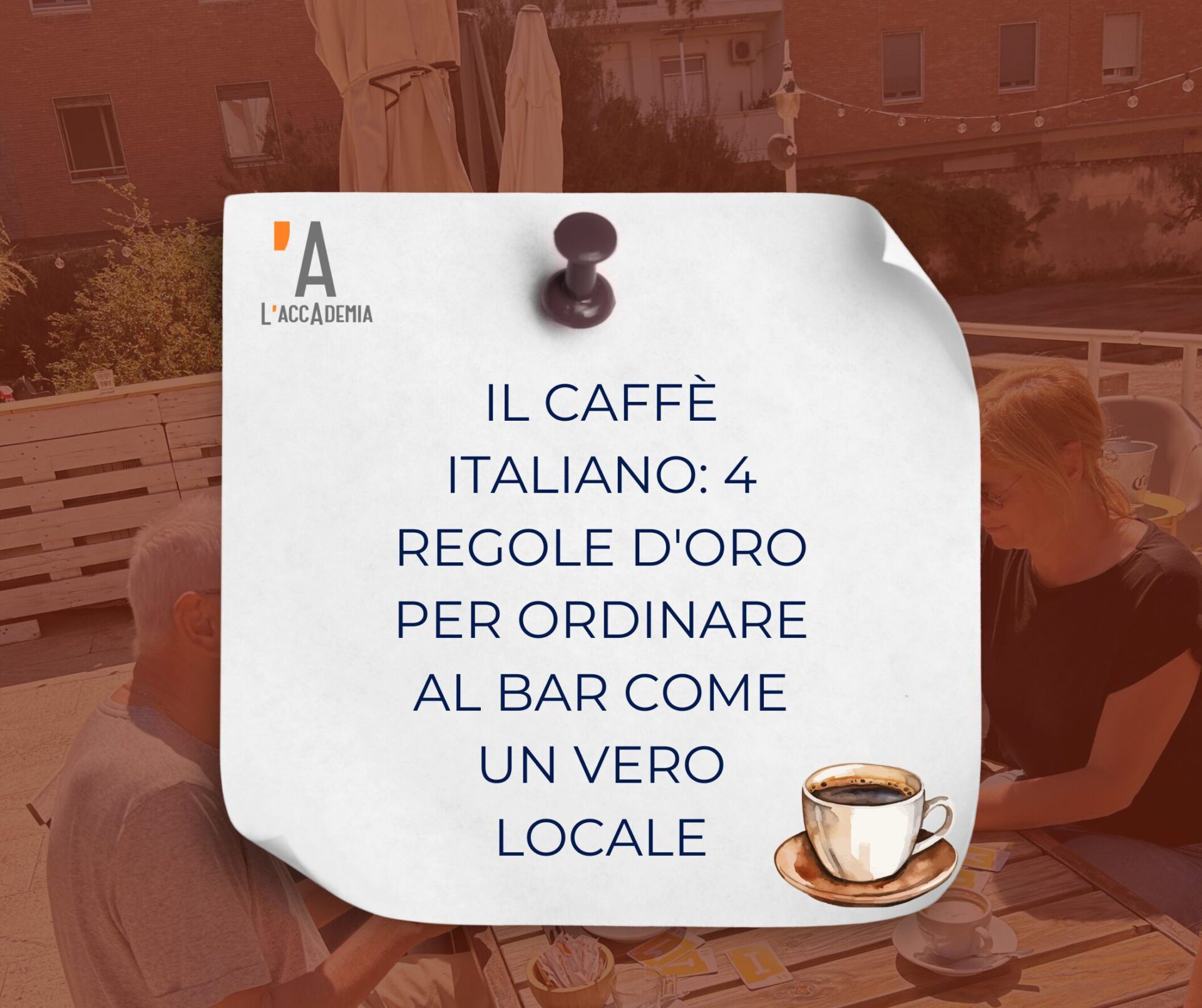Studenti con Tazzina di espresso italiano al banco di un bar tradizionale a Cagliari