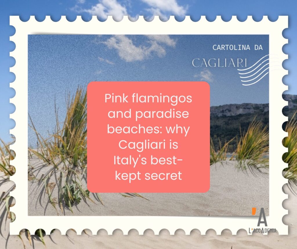 Poetto beach in Cagliari, near the L'Accademia Italian language school