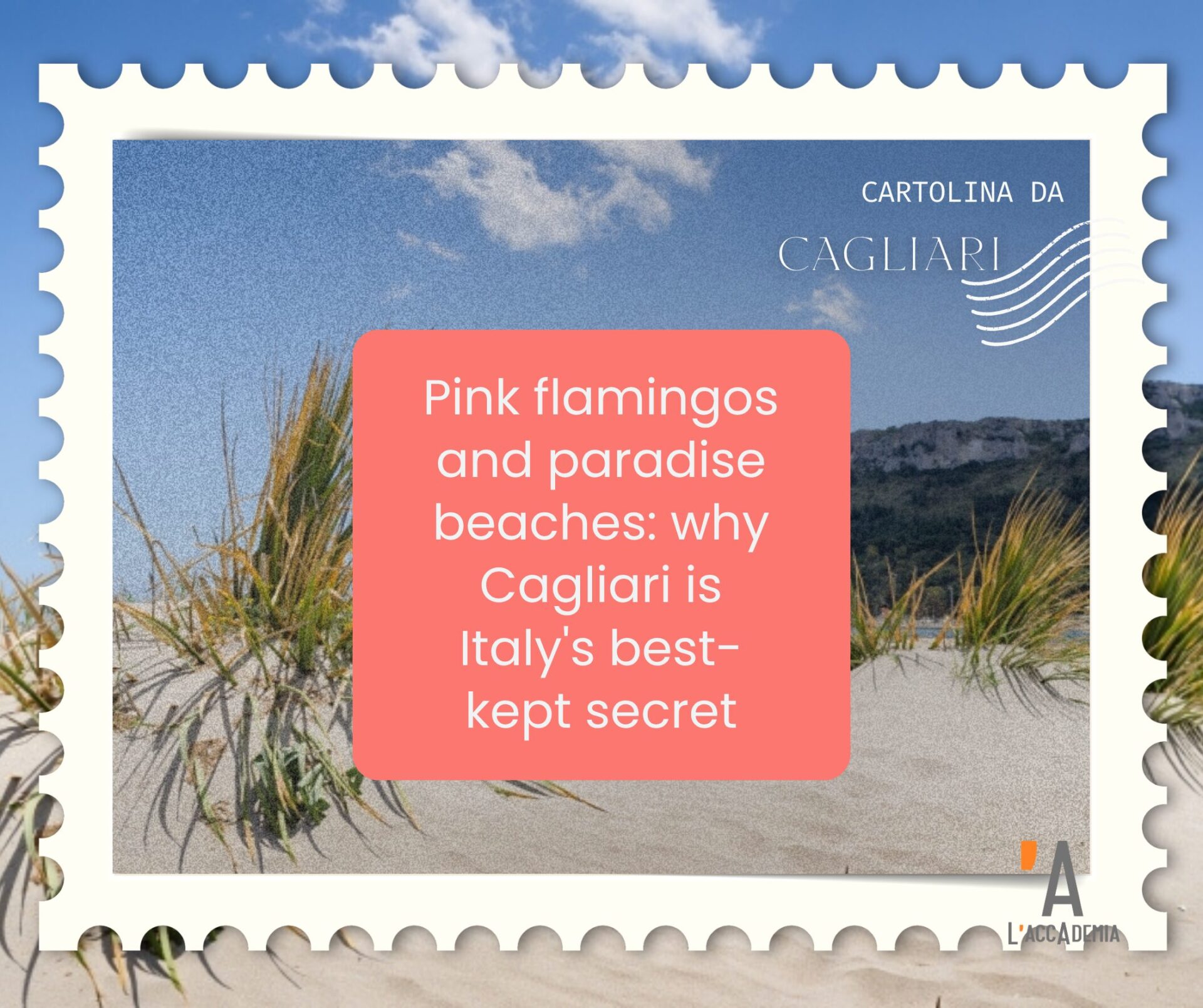 Poetto beach in Cagliari, near the L'Accademia Italian language school